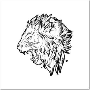 Fierce Lion Tattoo Art Posters and Art